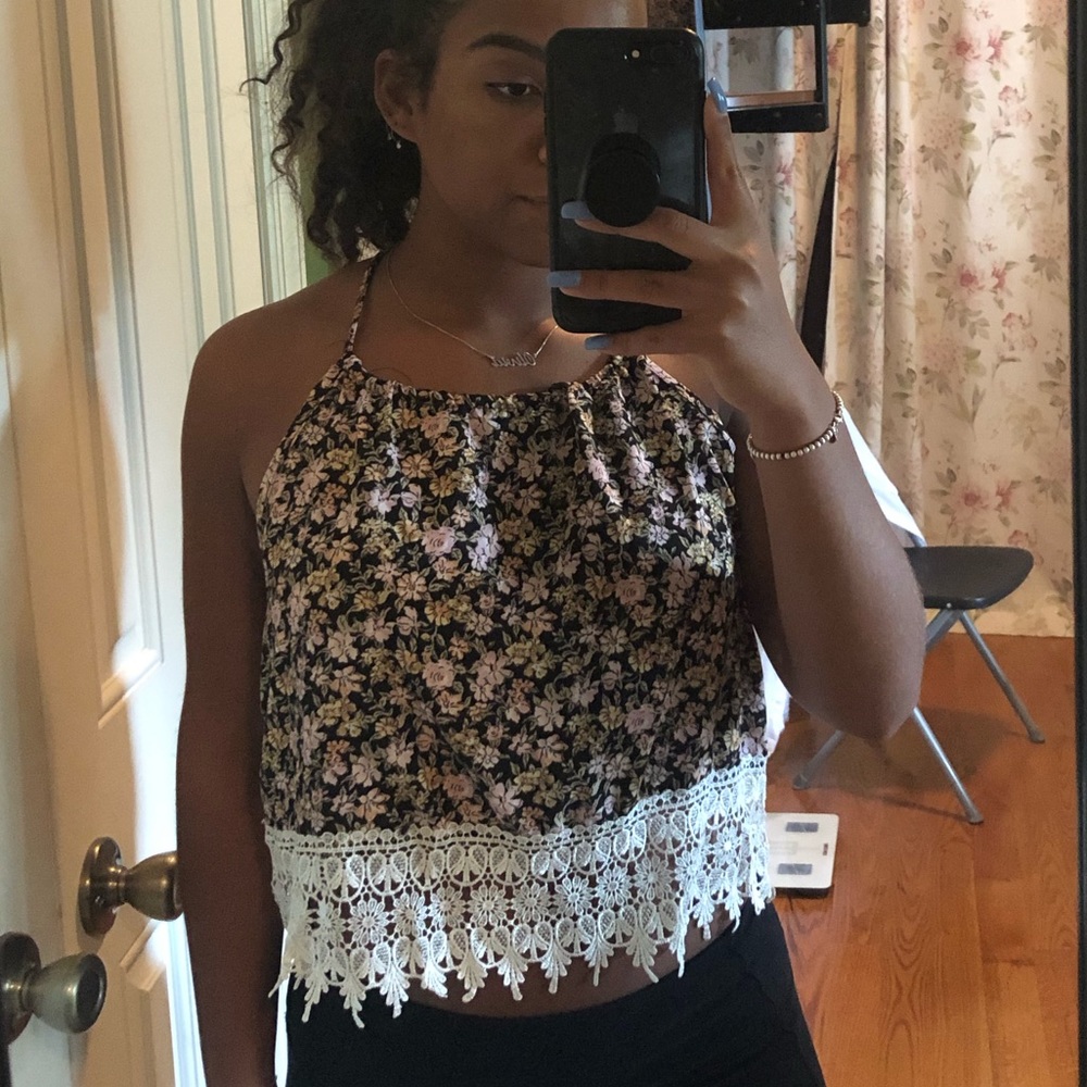 PacSun LA Hearts Floral top with lace detailing